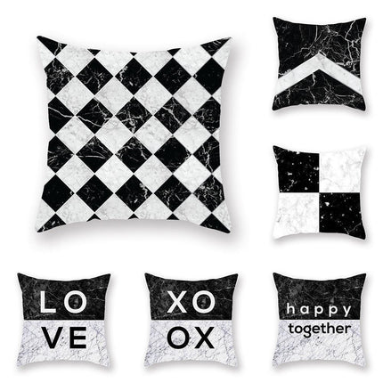 Chic Marble-Effect Cushion Cover for Contemporary Home and Office Styling