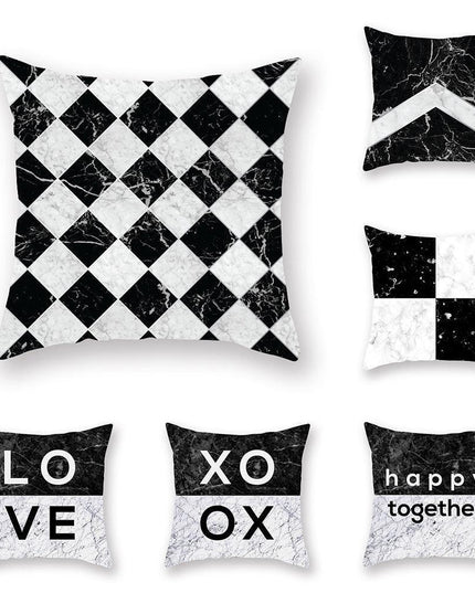 Chic Marble-Effect Cushion Cover for Contemporary Home and Office Styling