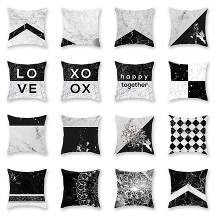 Chic Marble-Effect Cushion Cover for Contemporary Home and Office Styling