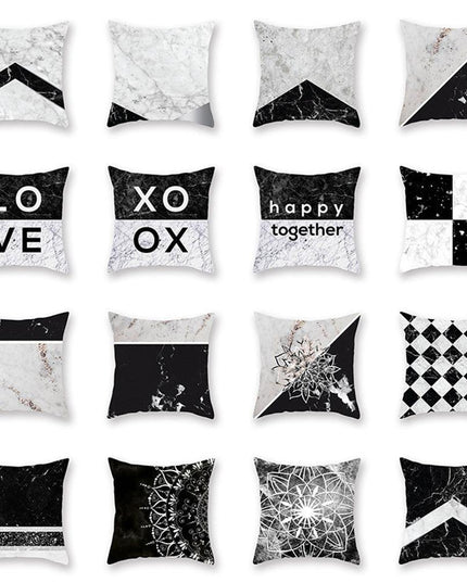 Chic Marble-Effect Cushion Cover for Contemporary Home and Office Styling