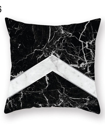 Chic Marble-Effect Cushion Cover for Contemporary Home and Office Styling