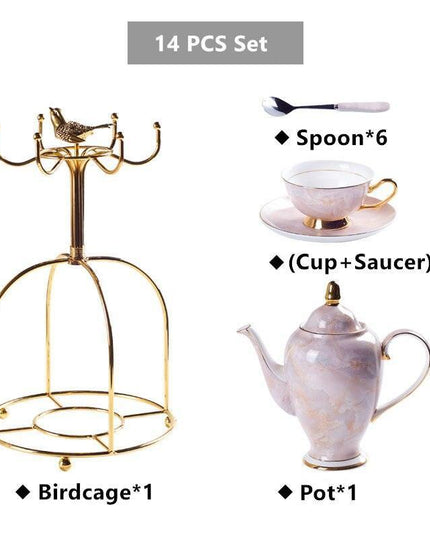 Chrysanthemum Grace: Artisan Bone China Tea Set for Elegant Gatherings