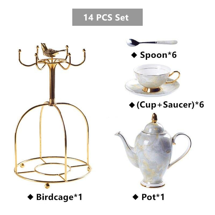 Marbling Porcelain Tea Set - Très Elite