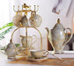 Elegant Marbled Bone China Tea Set: Exquisite 21-Piece Porcelain Collection