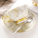 Elegant Marbled Bone China Tea Set: Exquisite 21-Piece Porcelain Collection