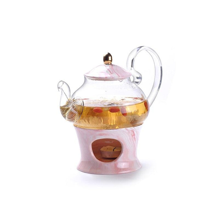 Golden Marbling Porcelain Tea Set with Gold Accents