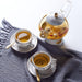 Marble Essence Porcelain Tea Set in Gold Accents
