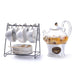 Marbleized Porcelain Tea Set with Gold-trimmed Elegance