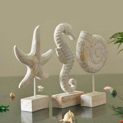 Mediterranean Elegance Starfish Wooden Wall Art Decor