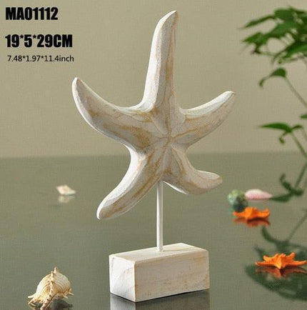 Mediterranean Elegance Starfish Wooden Wall Art Decor