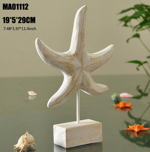 Mediterranean Style Wood Crafts Home Decoration Accessories Wooden Crafts Starfish