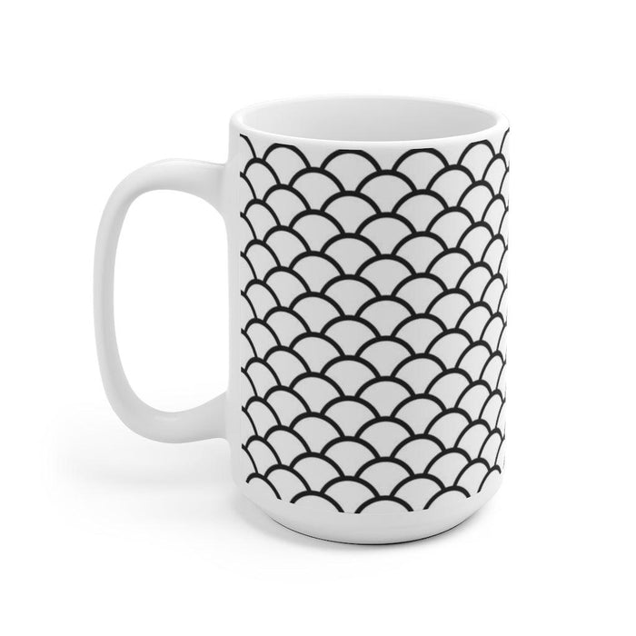 Mermaid Scales Contemporary Ceramic Coffee Mug with Unique Design