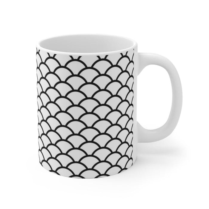 Mermaid Scales Contemporary Ceramic Coffee Mug with Unique Design