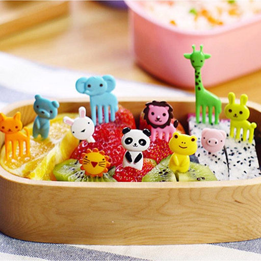 Whimsical Mini Cartoon Kids Snack Cake Dessert Picks - Interactive Meal Accessories