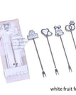 white fruit fork 4pc