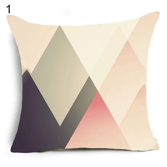Stylish Geometric Peach Skin Throw Pillow Cover for Modern Interiors