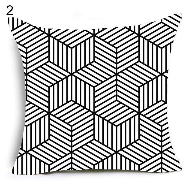 Stylish Geometric Peach Skin Throw Pillow Cover for Modern Interiors