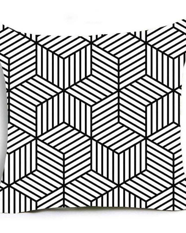 Stylish Geometric Peach Skin Throw Pillow Cover for Modern Interiors