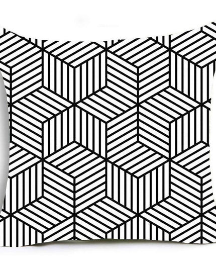 Stylish Geometric Peach Skin Throw Pillow Cover for Modern Interiors