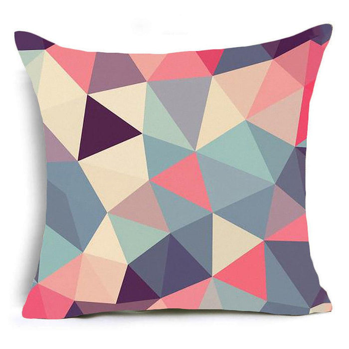 Modern Peach Skin Geometric Print Cushion Cover for Sofa and Bed