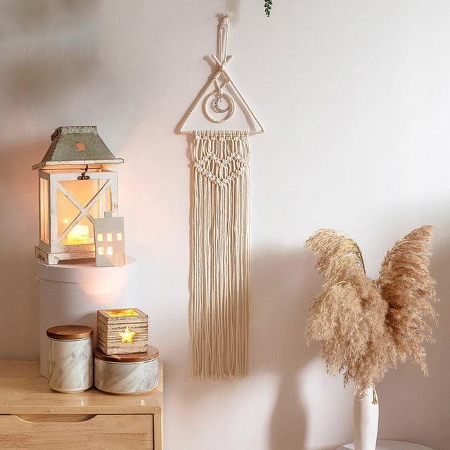 Celestial Elegance: Nordic Star and Moon Macrame Dreamcatcher for Eco-Friendly Living