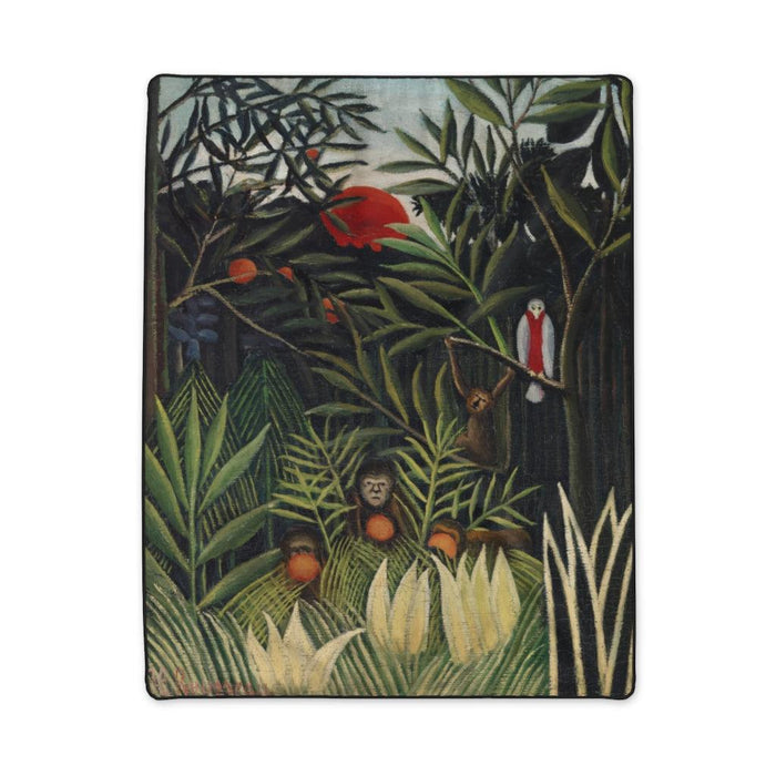 Monkeys and Parrot in the Virgin Forest Polyester Blanket