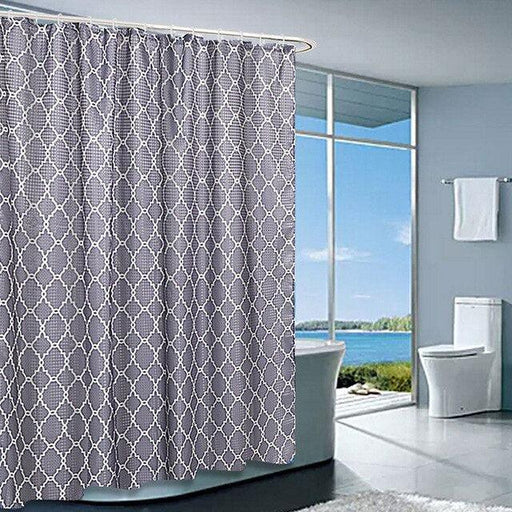 Pearlized Moroccan Bathroom Fabric Shower Drapes