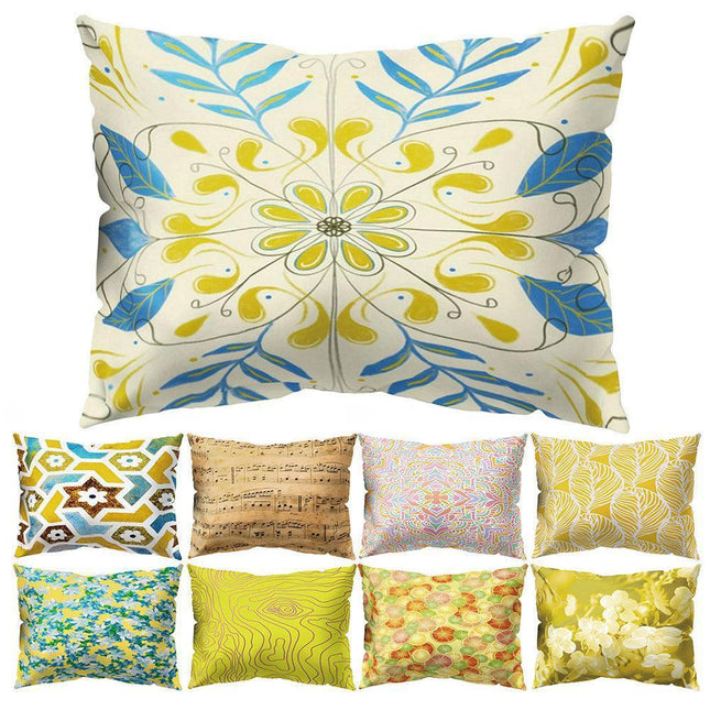 Vibrant Floral and Lemon Decorative Pillow Cover for Energetic Interiors