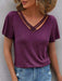 Chic V-Neck Tee with Cross Straps - Effortless Everyday Elegance