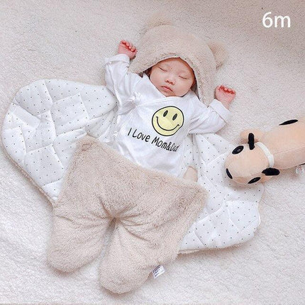 Luxurious Double-Layer Fleece Velvet Blanket Set for Infants 3-9 Months