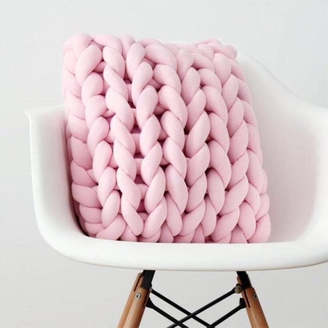 Scandinavian-Inspired Woven Cushion for Children's Room Decor