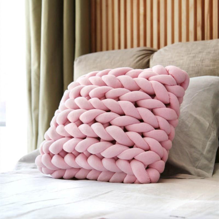 Scandinavian-Inspired Woven Cushion for Children's Room Decor