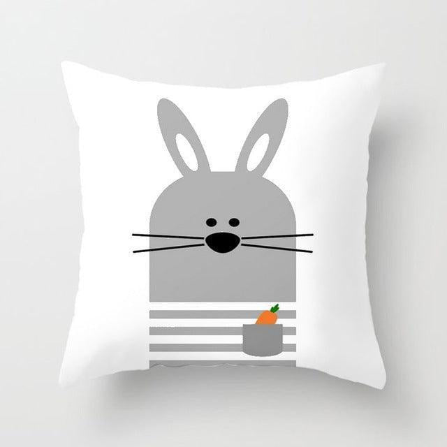 Nordic-Themed Playful Cartoon Pillow Covers for Children's Spaces