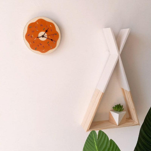 Whimsical Donut-shaped Wall Clock for Kids' Room - Adorable Silent Cartoon Decor