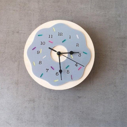 Nordic Donut Style Silent Wall Clock for Children's Room