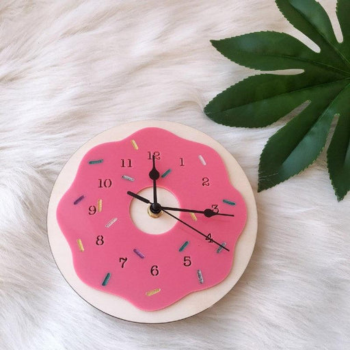 Donut Shaped Nordic Cartoon Wall Clock for Kids Room Decoration