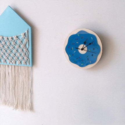 Adorable Donut Shaped Wall Clock - Whimsical Timepiece for Children's Rooms