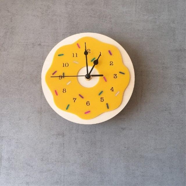 Whimsical Doughnut Shaped Wall Clock for Children's Bedroom