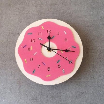 Whimsical Donut Adventure Children's Wall Clock - Enchanting Cartoon Fun