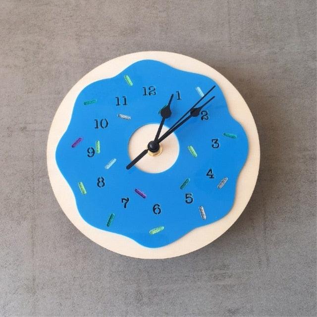 Nordic Donut Shaped Wall Clock Cartoon Silent Mute Clocks Kids Room Decoration - Très Elite
