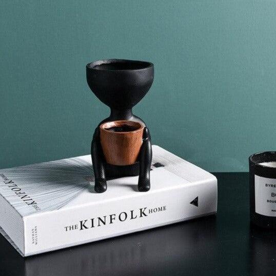 Contemporary Head-Shaped Ceramic Vase for Chic Interior Decor