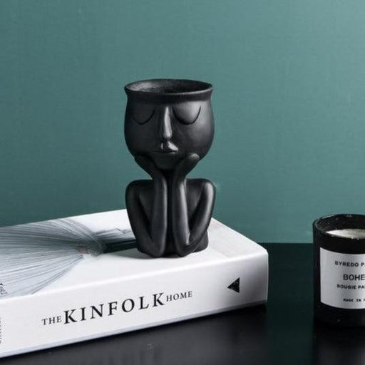 Nordic Minimalist Ceramic Abstract Vase with Head Shape Design