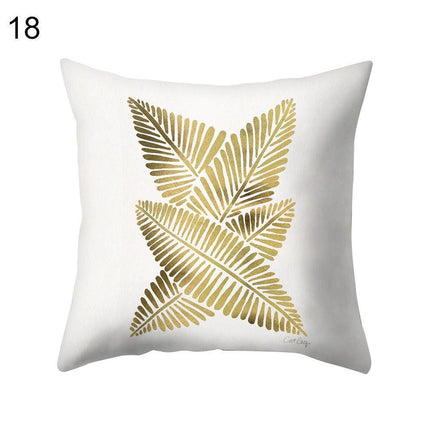 Chic Nordic Palm Leaf Decorative Pillow Cover - Perfect for Home and Travel
