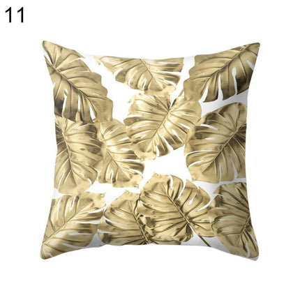Chic Nordic Palm Leaf Decorative Pillow Cover - Perfect for Home and Travel