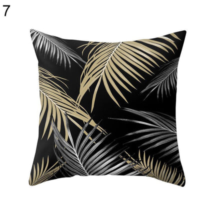 Chic Nordic Palm Leaf Decorative Pillow Cover - Perfect for Home and Travel