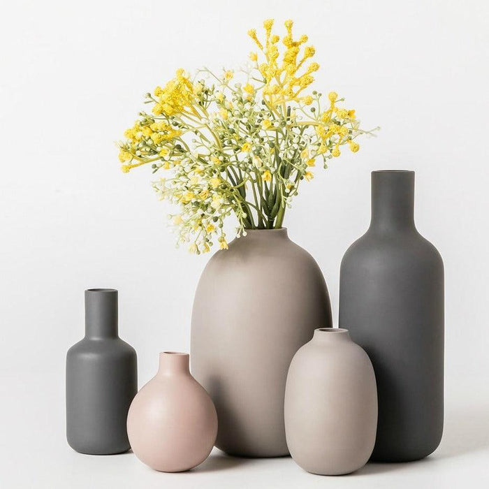 Scandinavian Floral Ceramic Vase for Elegant Home Decor