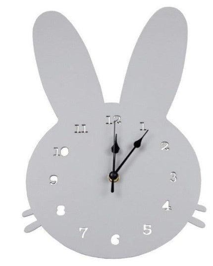 Whimsical Nordic Wooden Rabbit and Swan Wall Clock for Magical Kids' Room Decor