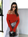 Sultry Off-Shoulder Long Sleeve Knit Top