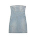 Tempting Patchwork Denim Tube Dress for a Stylish Look