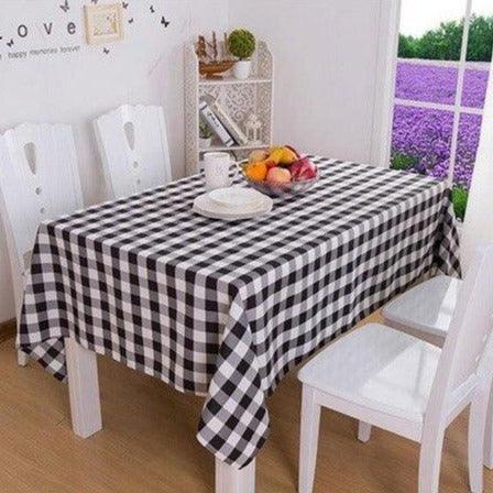 Elegant Modern Plaid Polyester Dining Tablecloth